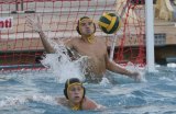 Trey Pietsch had 13 saves in Wednesday's playoff loss to Redwood High School. He's shown here in an earlier Kingsburg match.